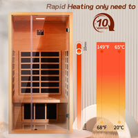 Infrared Sauna Built for Daily Recovery, Hemlock Wood, 6 Carbon Heaters, Digital Control, 68°F to 149°F Range — product view 10