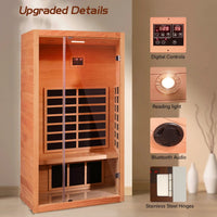 Infrared Sauna Built for Daily Recovery, Hemlock Wood, 6 Carbon Heaters, Digital Control, 68°F to 149°F Range — product view 3