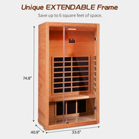 Infrared Sauna Built for Daily Recovery, Hemlock Wood, 6 Carbon Heaters, Digital Control, 68°F to 149°F Range — product view 5