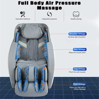 Blue Faux Leather Zero Gravity Recliner 3D Programmable Massage Chair — product view 4
