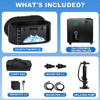 Cold Plunge Tub, 248 Gallon, 1 Horsepower, Heavy-Duty Ice Bath Tub for Athletes with Hot & Cold, Portable Inflatable Plunge Chiller with Water Treatment Kit, Immersion Therapy, Wifi (Black, 1 Set) — product view 6